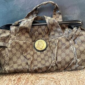 Gucci Brown Monogram Duffel Bag